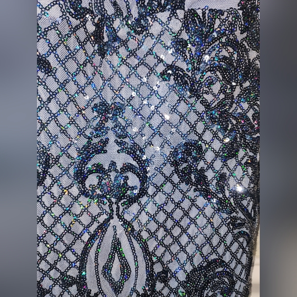 Blue Sequin Bodycon Mini Dress Size Small Windsor - Picture 5 of 10